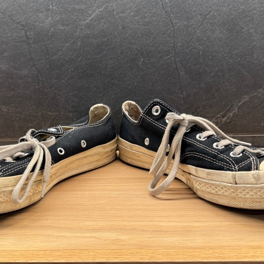 Converse Chuck 70 CDG Sneakers Mens 8 Black Play Comme des Garcons Heart *FLAW - Picture 7 of 13